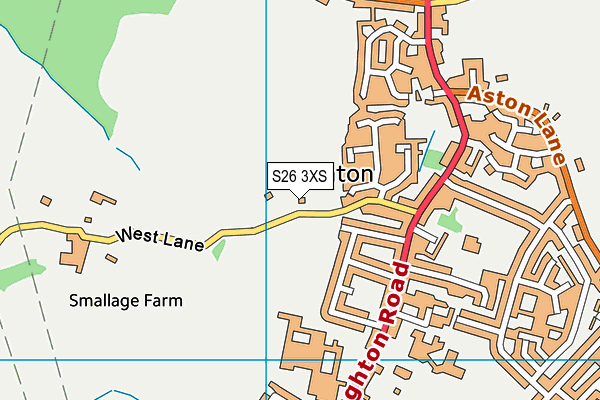S26 3XS map - OS VectorMap District (Ordnance Survey)