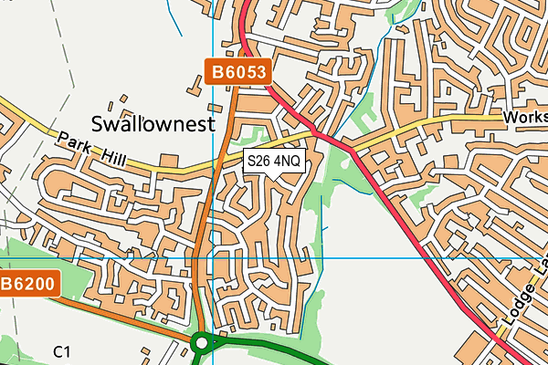 S26 4NQ map - OS VectorMap District (Ordnance Survey)