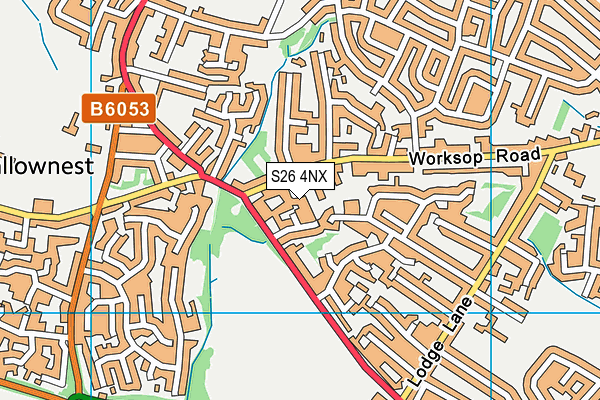 S26 4NX map - OS VectorMap District (Ordnance Survey)