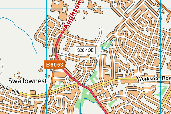 S26 4QE map - OS VectorMap District (Ordnance Survey)