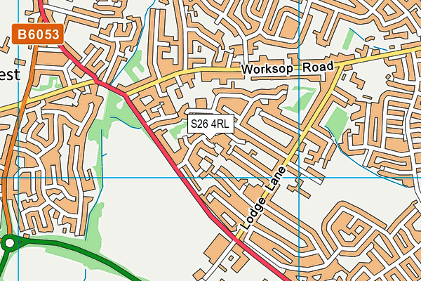 S26 4RL map - OS VectorMap District (Ordnance Survey)