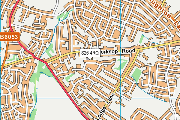S26 4RQ map - OS VectorMap District (Ordnance Survey)