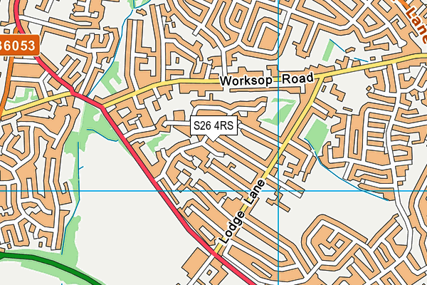 S26 4RS map - OS VectorMap District (Ordnance Survey)