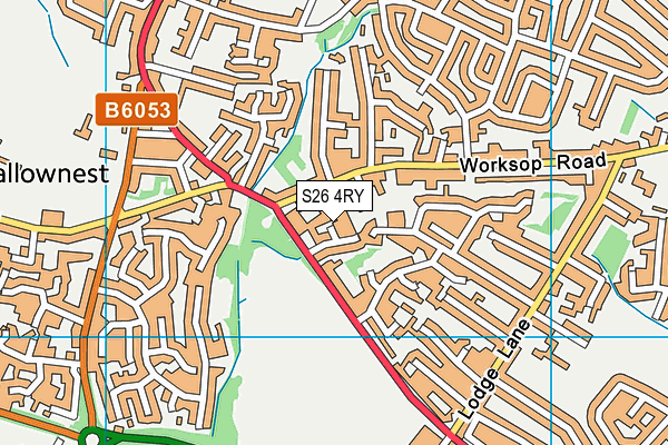 S26 4RY map - OS VectorMap District (Ordnance Survey)