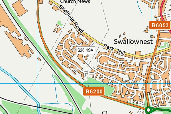 S26 4SA map - OS VectorMap District (Ordnance Survey)