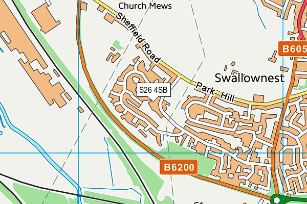 S26 4SB map - OS VectorMap District (Ordnance Survey)