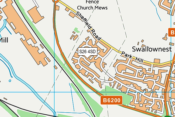 S26 4SD map - OS VectorMap District (Ordnance Survey)