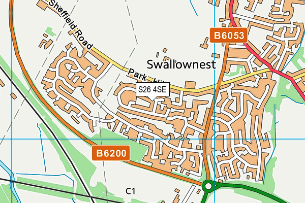 S26 4SE map - OS VectorMap District (Ordnance Survey)