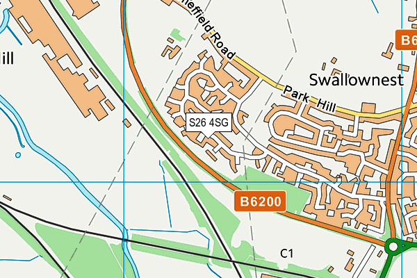 S26 4SG map - OS VectorMap District (Ordnance Survey)