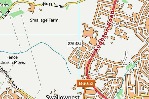 S26 4SJ map - OS VectorMap District (Ordnance Survey)