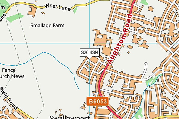 S26 4SN map - OS VectorMap District (Ordnance Survey)
