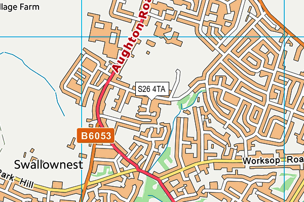 S26 4TA map - OS VectorMap District (Ordnance Survey)