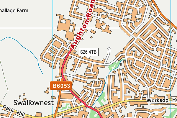 S26 4TB map - OS VectorMap District (Ordnance Survey)