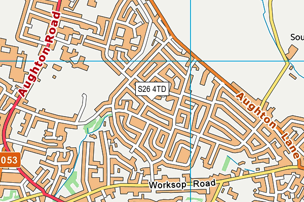 S26 4TD map - OS VectorMap District (Ordnance Survey)