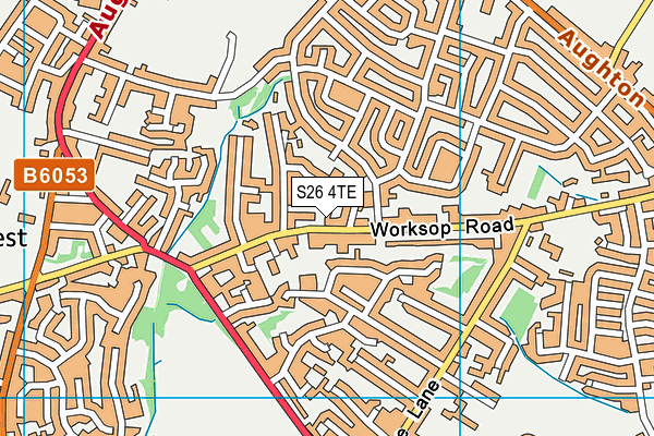 S26 4TE map - OS VectorMap District (Ordnance Survey)