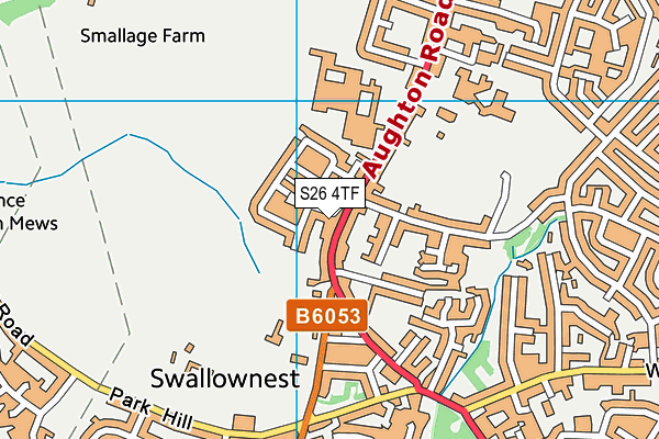 Aston-cum-aughton Leisure Centre map (S26 4TF) - OS VectorMap District (Ordnance Survey)