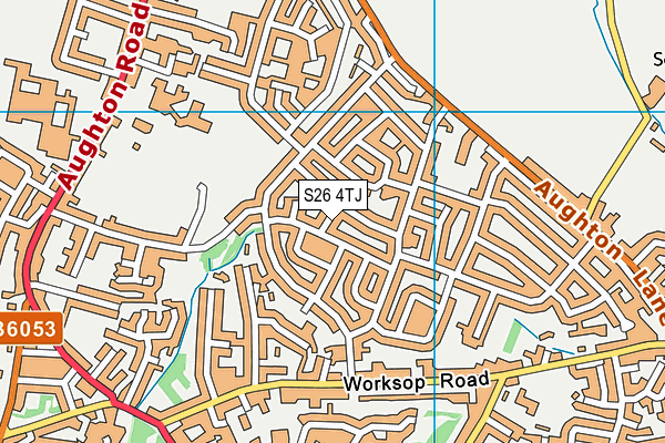 S26 4TJ map - OS VectorMap District (Ordnance Survey)