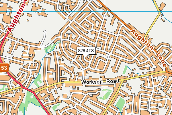 S26 4TS map - OS VectorMap District (Ordnance Survey)