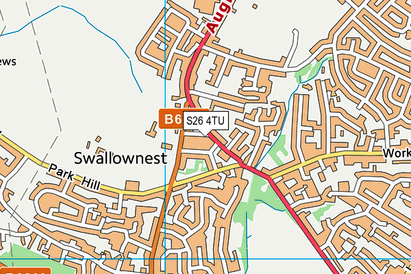 S26 4TU map - OS VectorMap District (Ordnance Survey)