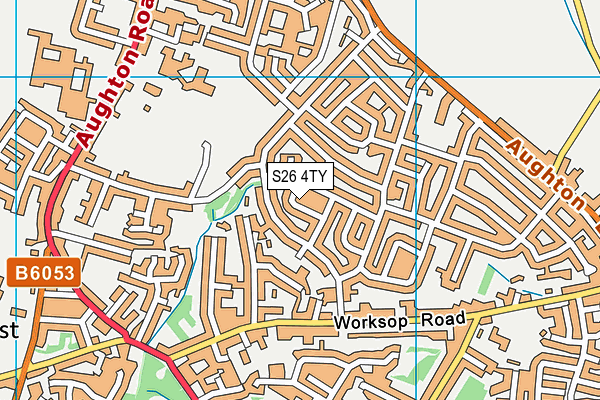 S26 4TY map - OS VectorMap District (Ordnance Survey)