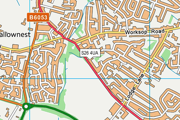 S26 4UA map - OS VectorMap District (Ordnance Survey)