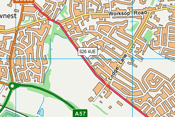 S26 4UE map - OS VectorMap District (Ordnance Survey)