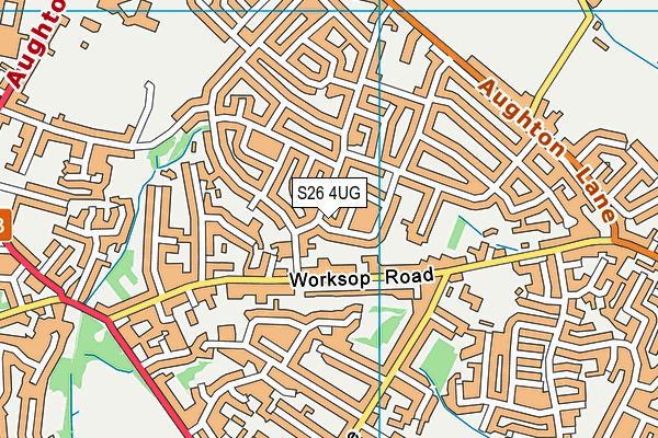 S26 4UG map - OS VectorMap District (Ordnance Survey)