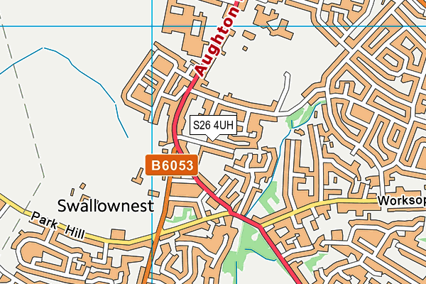 S26 4UH map - OS VectorMap District (Ordnance Survey)