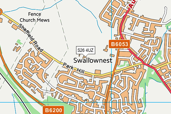 S26 4UZ map - OS VectorMap District (Ordnance Survey)