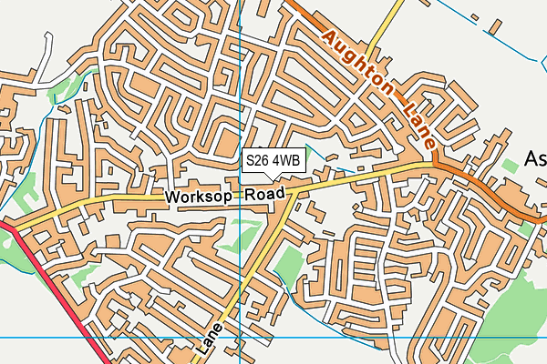 S26 4WB map - OS VectorMap District (Ordnance Survey)