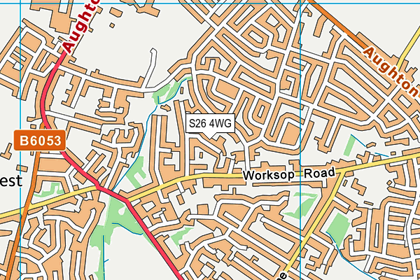 S26 4WG map - OS VectorMap District (Ordnance Survey)