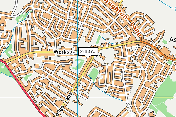 S26 4WJ map - OS VectorMap District (Ordnance Survey)
