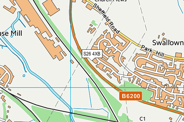 S26 4XB map - OS VectorMap District (Ordnance Survey)