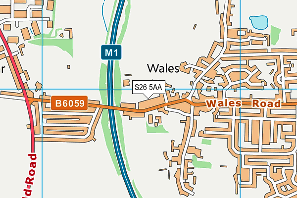 S26 5AA map - OS VectorMap District (Ordnance Survey)