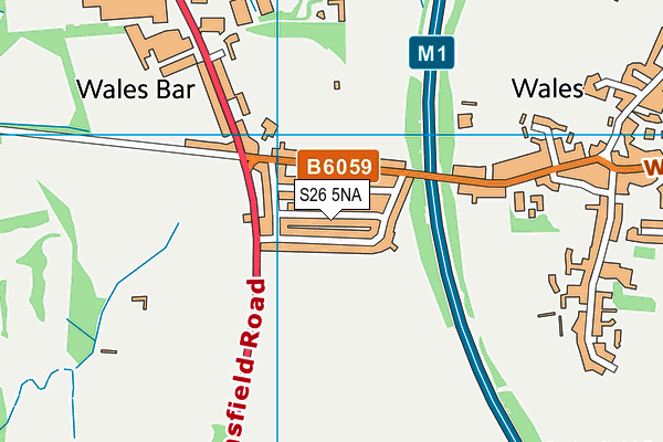S26 5NA map - OS VectorMap District (Ordnance Survey)