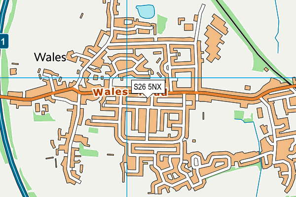 S26 5NX map - OS VectorMap District (Ordnance Survey)