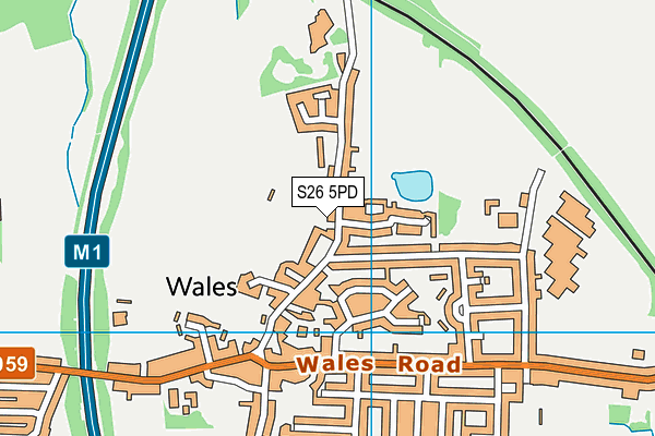 S26 5PD map - OS VectorMap District (Ordnance Survey)