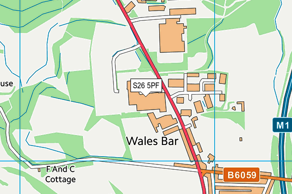 S26 5PF map - OS VectorMap District (Ordnance Survey)