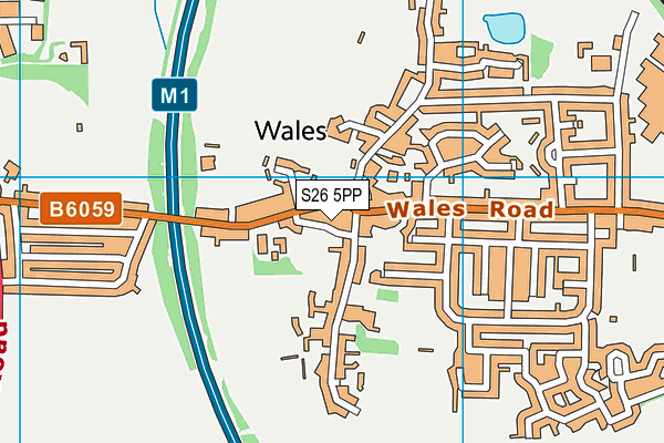 S26 5PP map - OS VectorMap District (Ordnance Survey)