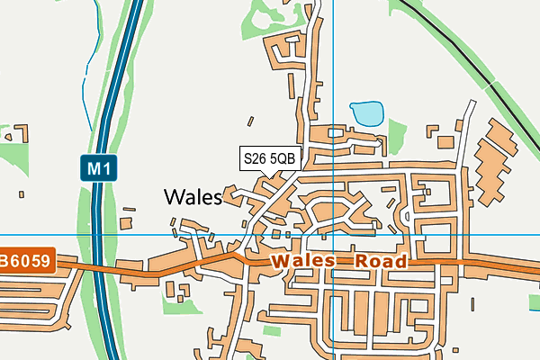 S26 5QB map - OS VectorMap District (Ordnance Survey)