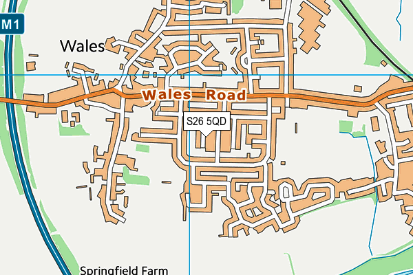 S26 5QD map - OS VectorMap District (Ordnance Survey)