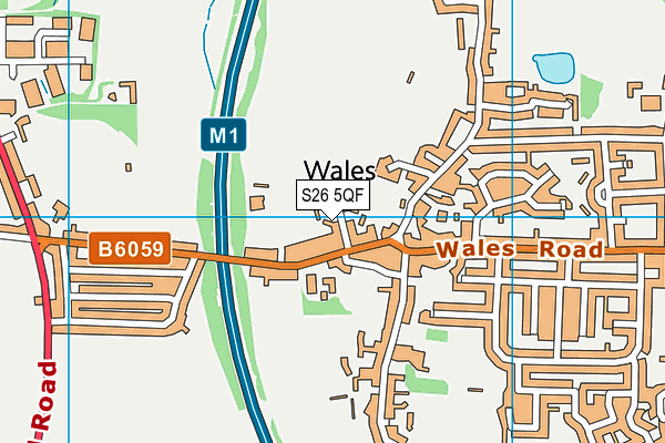 S26 5QF map - OS VectorMap District (Ordnance Survey)