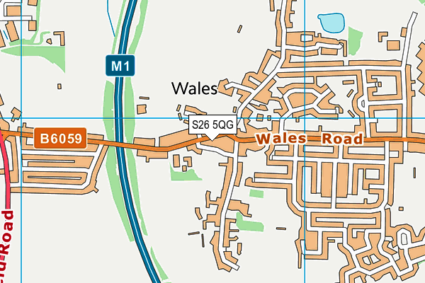 Wales Primary School map (S26 5QG) - OS VectorMap District (Ordnance Survey)
