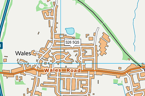 S26 5QS map - OS VectorMap District (Ordnance Survey)
