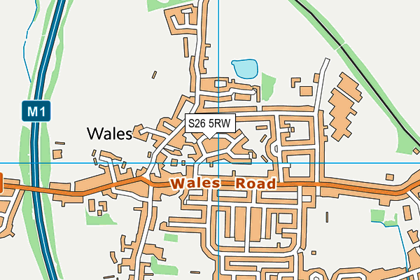 S26 5RW map - OS VectorMap District (Ordnance Survey)