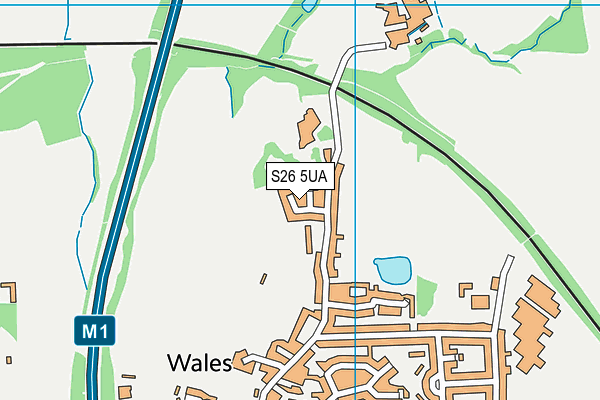 S26 5UA map - OS VectorMap District (Ordnance Survey)