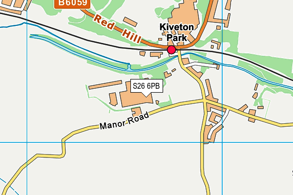 S26 6PB map - OS VectorMap District (Ordnance Survey)