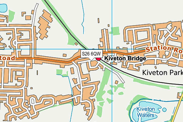 S26 6QW map - OS VectorMap District (Ordnance Survey)