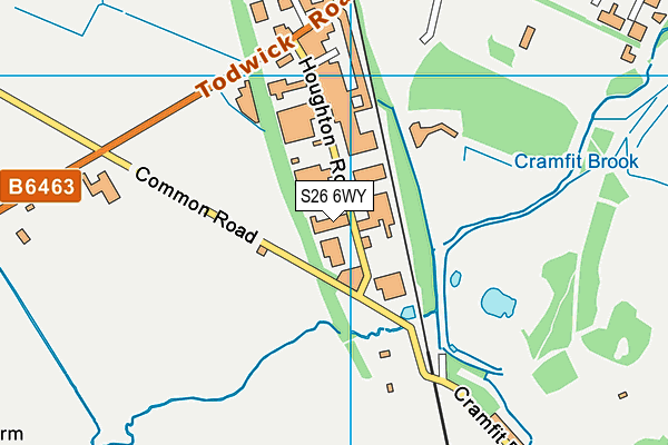 S26 6WY map - OS VectorMap District (Ordnance Survey)