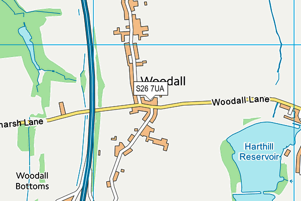 S26 7UA map - OS VectorMap District (Ordnance Survey)